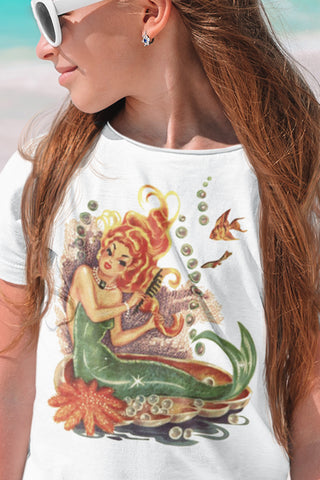 Mermaid with Red Hair Girl's Shirt
