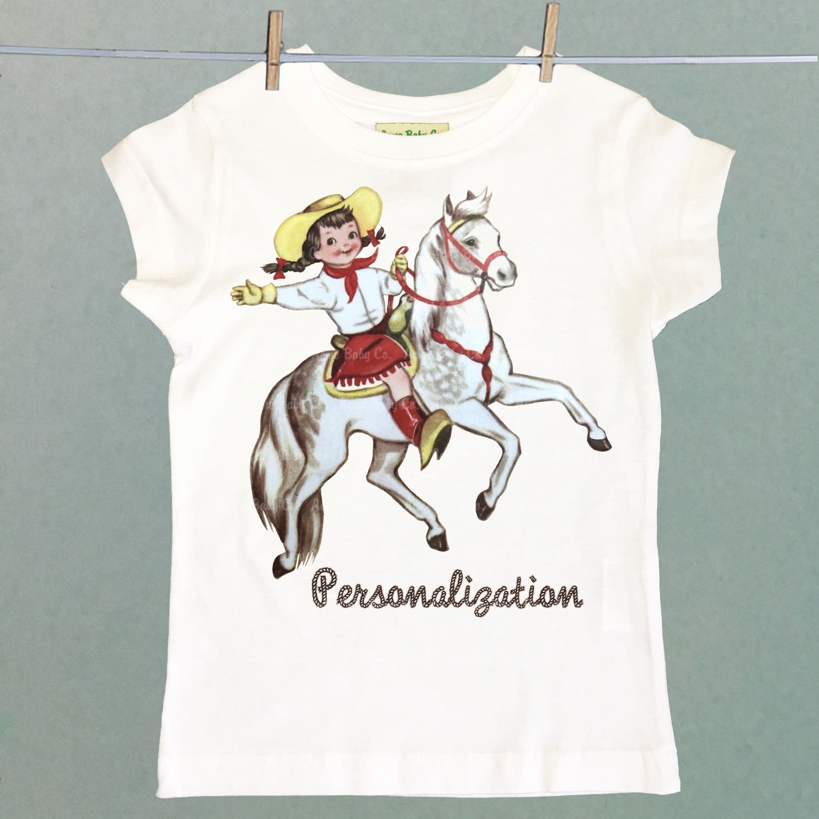 Personalized Cowgirl and Horse Girl's Shirt
