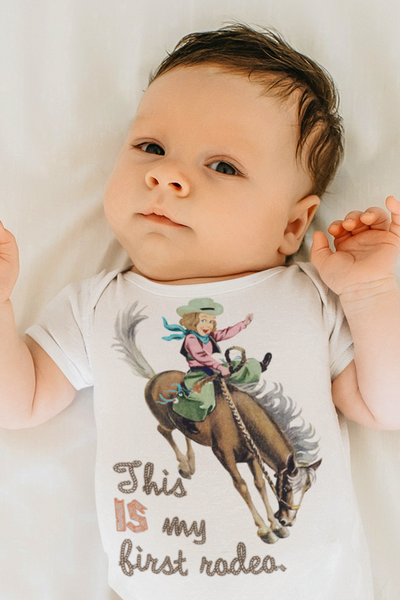 This IS My First Rodeo Cowgirl Organic Baby Shirt
