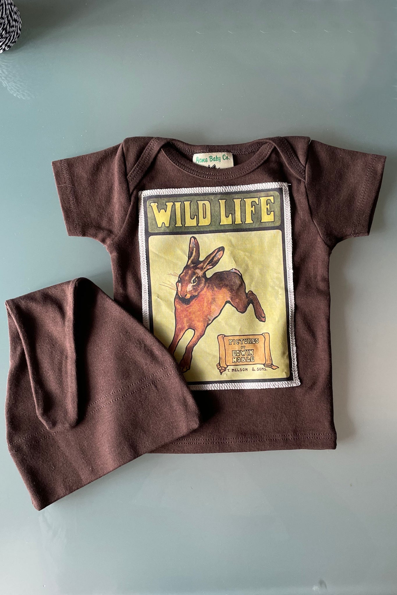 Wild Life Rabbit Baby Shirt and Cap Set