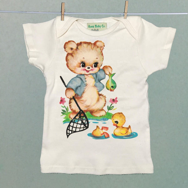 Fishing Bear Organic Baby Shirt