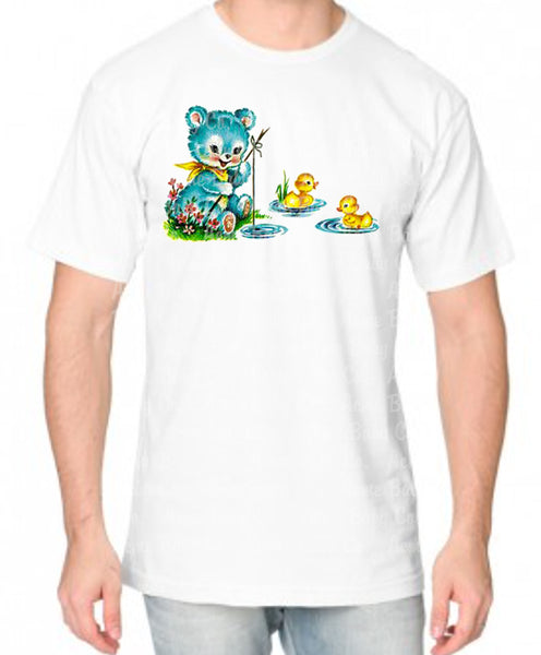 Fishing Bear and Ducklings Women's Organic Shirt