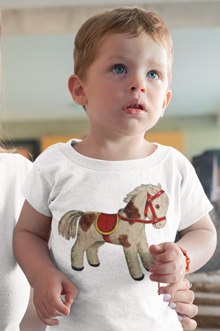 Vintage Kid's Organic Shirt with Toy Horse