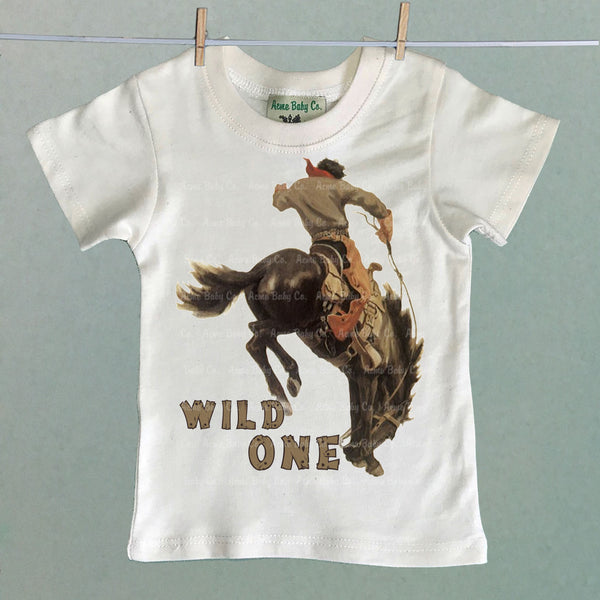 Wild One Bucking Bronco Organic Baby Children's Shirt