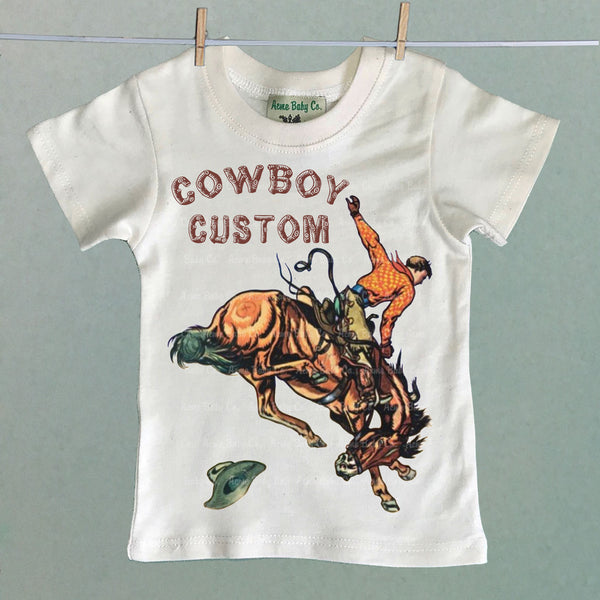 Personalized Cowboy and Bronco Custom Children's Organic Shirt
