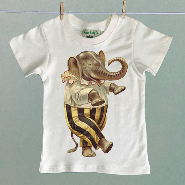 Striped Pants Elephant Organic Children's Shirt