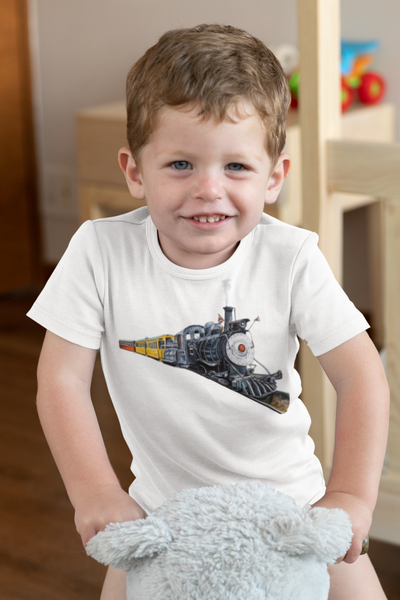 Vintage Kid's Steam Train Organic Shirt