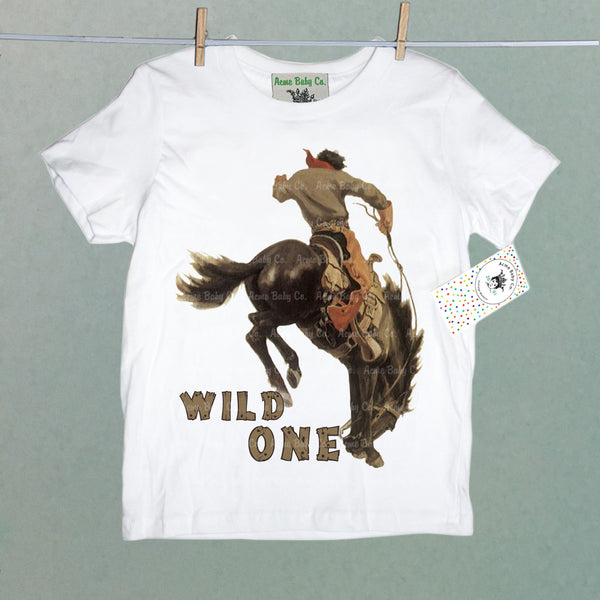 Wild One Bucking Bronco Organic Baby Children's Shirt
