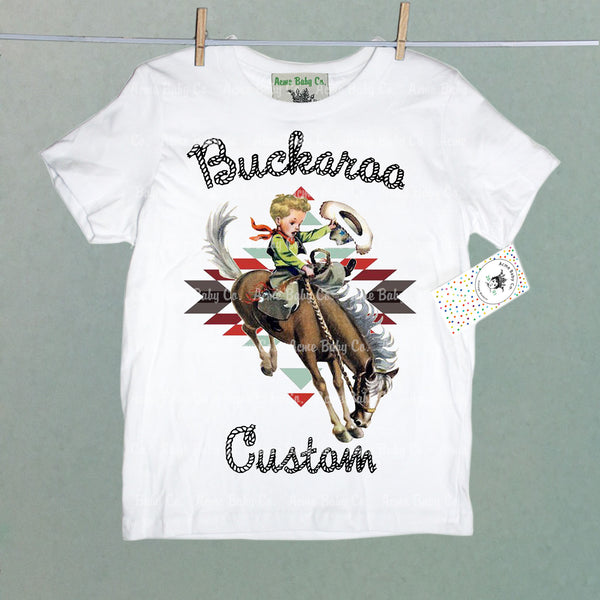 Custom Southwest Buckaroo Cowboy Organic Children's Shirt
