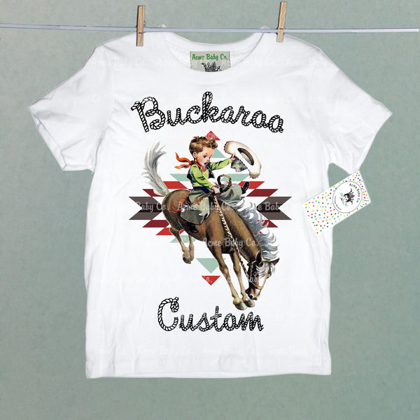 Custom Southwest Buckaroo Cowboy Organic Children's Shirt