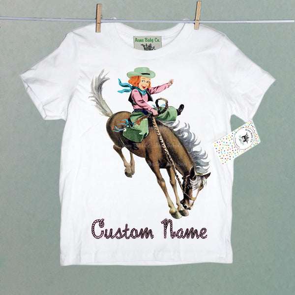 Personalized Custom Cowgirl Organic Children's Shirt