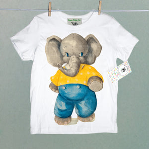 Elephant in Yellow and Blue Children's Shirt