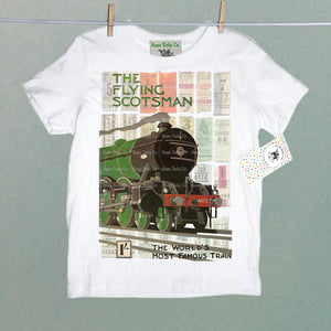 Flying Scotsman Steam Train Organic Children's Shirt