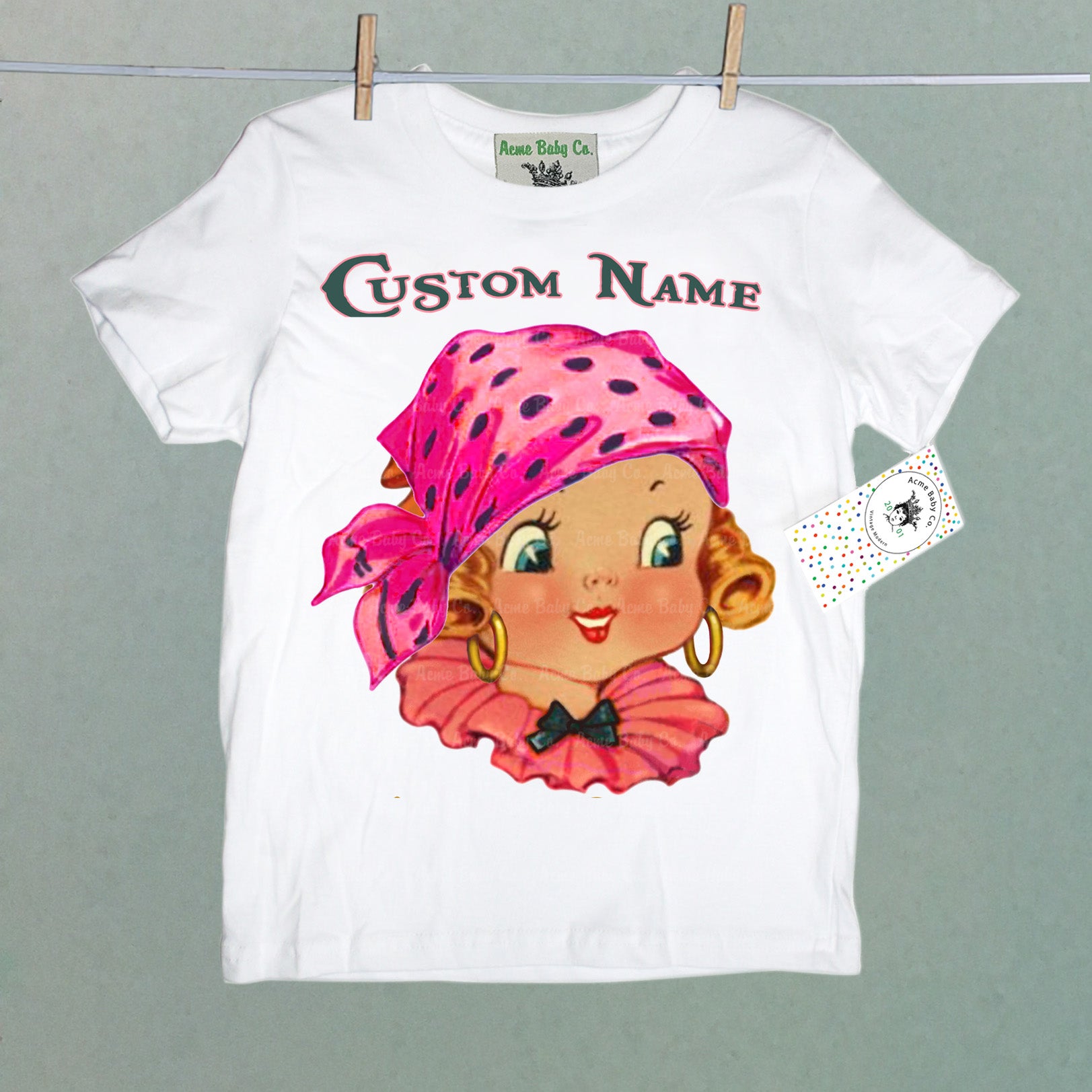 Personalized Pirate Girl Organic Children's Shirt