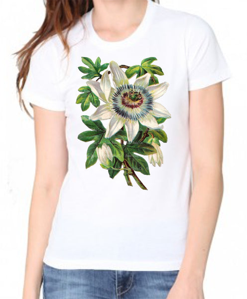 White Passion Flower Organic Shirt
