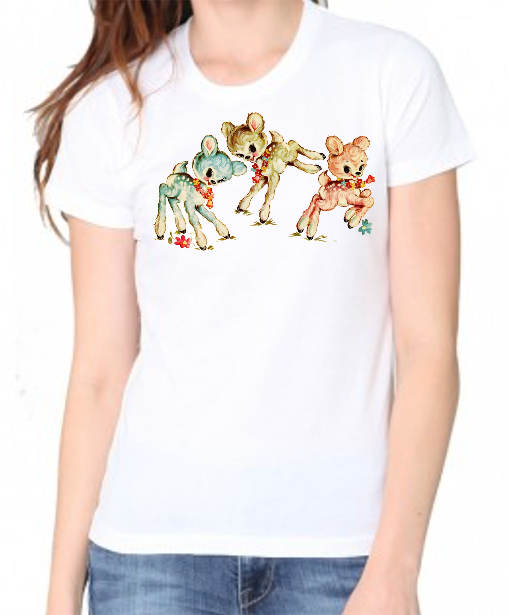 Frolicking Deer Women's Organic Tee Shirt