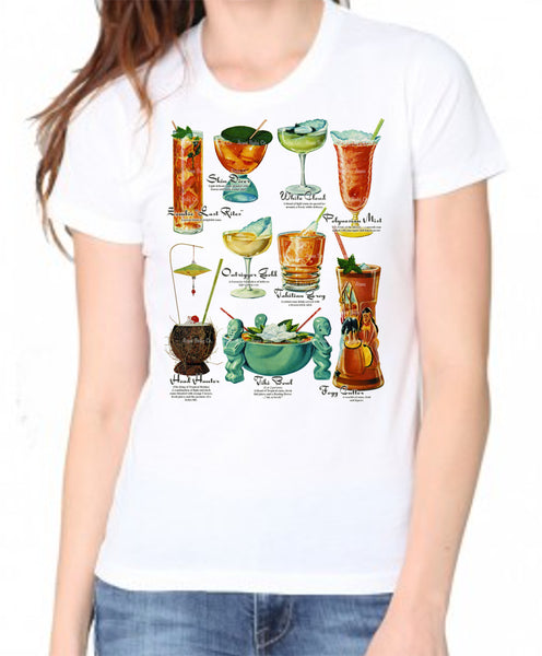 Tiki Cocktails Adult Organic Shirt
