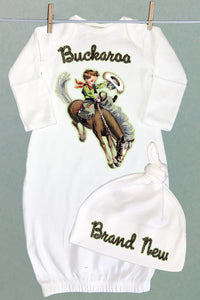 Brand New Buckaroo Sacque Gown Set