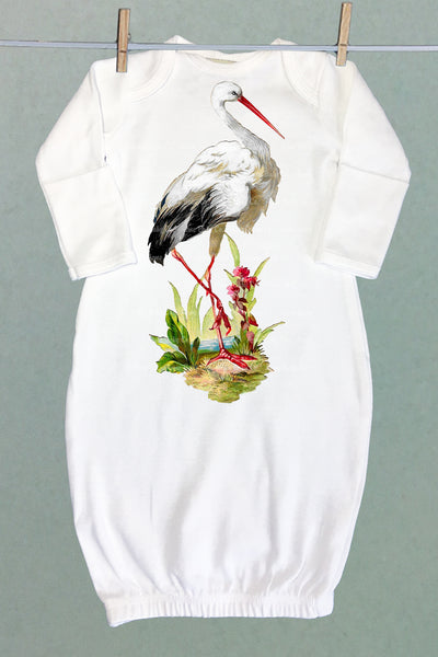 Stork Baby Sacque Gown